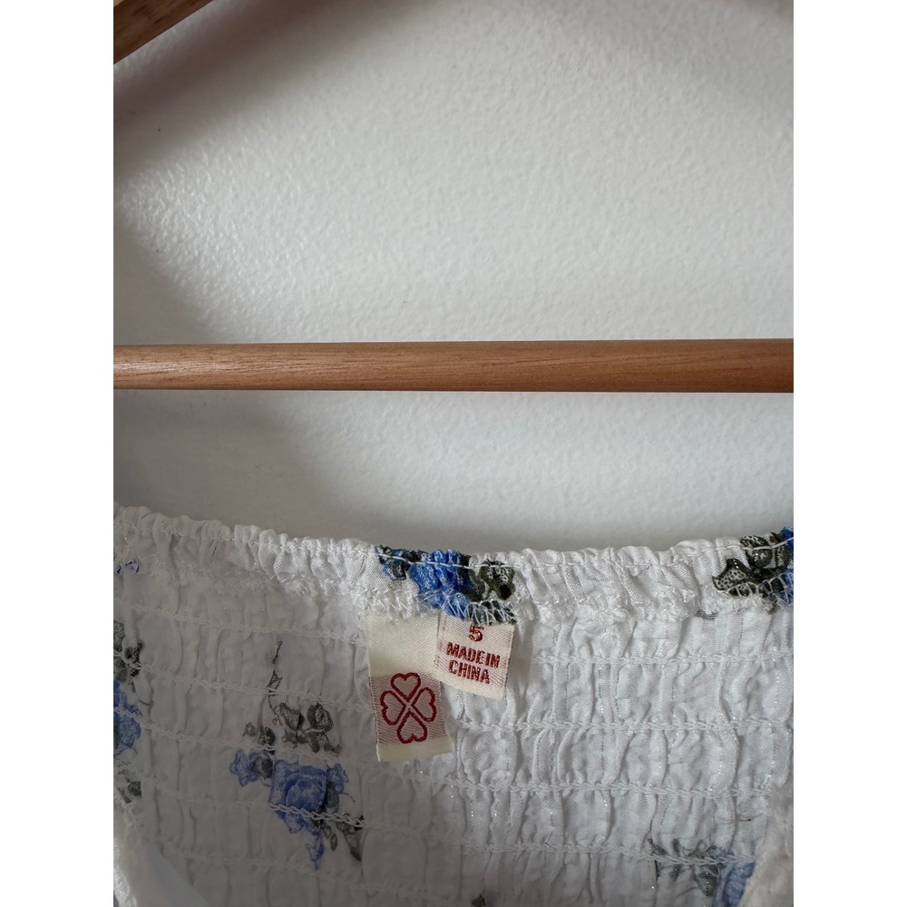 TJ Maxx Little Girls' Smocked Dress – White & Blue – Size 5 – NWOT - Picture 3 of 4